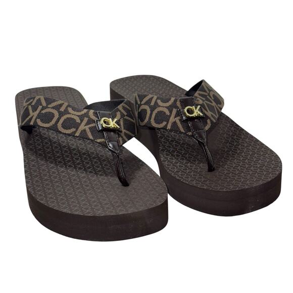 Calvin Klein Meena Platform Thong Sandals Women’s Casual Slide Flip Flops Sz/11 - Picture 3 of 10